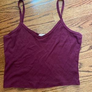 Bozzolo Cropped Burgundy Cami. Size Large